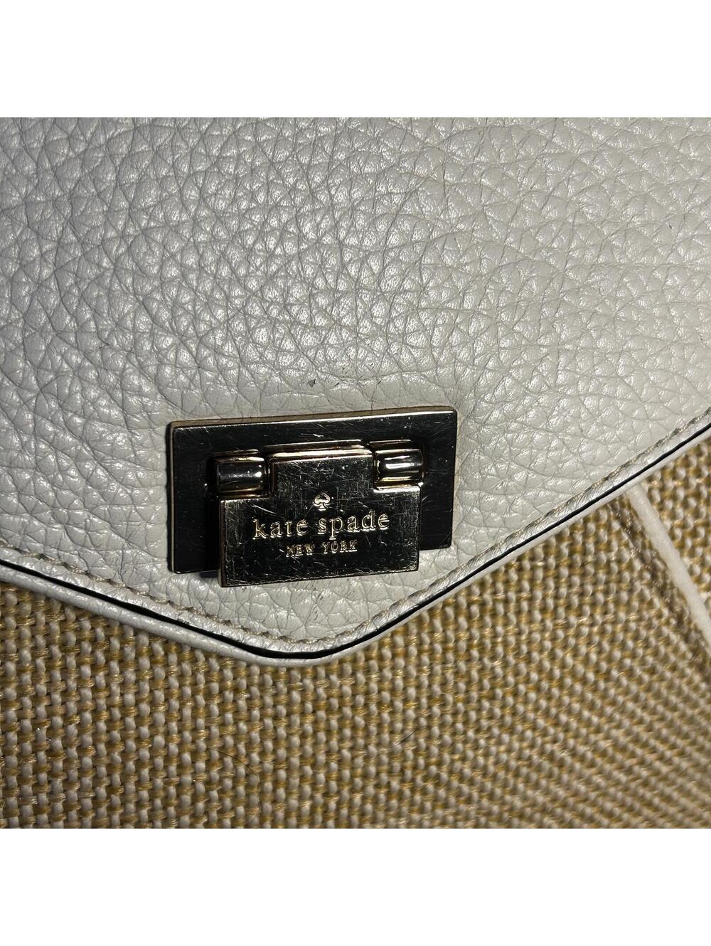 Kate Spade Laurel Wesley Leather and Wicker Satchel - Picture 3 of 8
